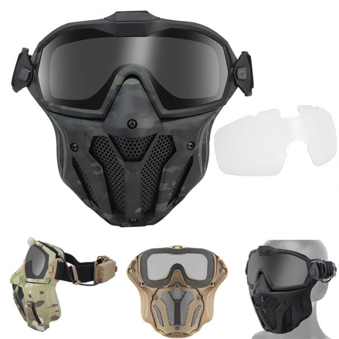 Tactical Mask with Goggles Fan